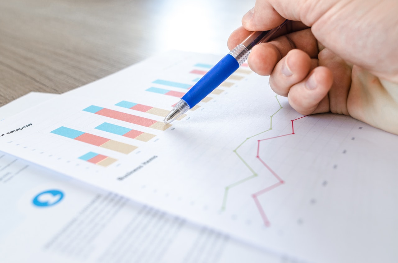 A paper with charts and graphs A paper with charts and graphs